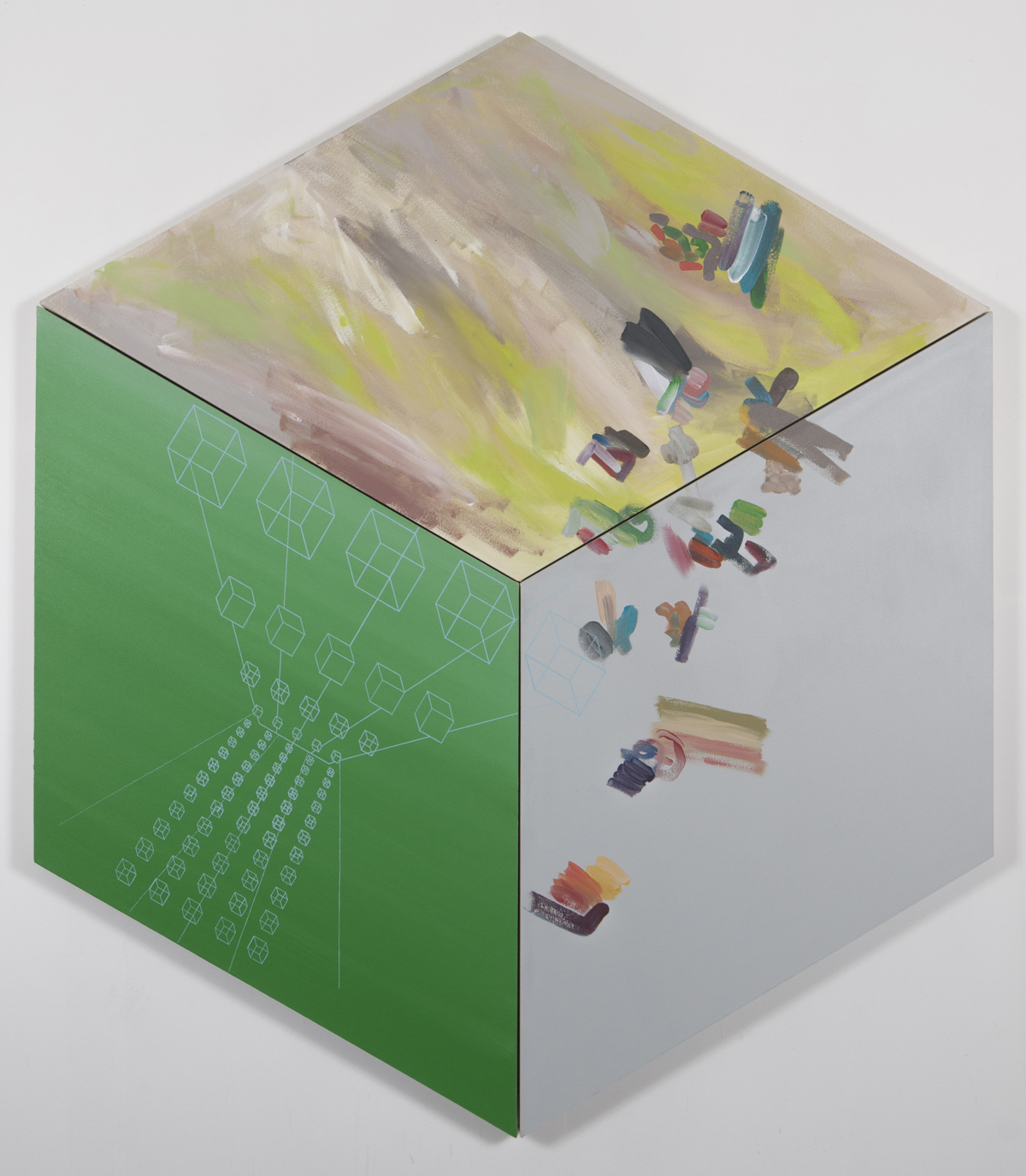 Isométrie 12, 2013, acrylique sur toile, 157cmX183cm (72" x 63¾")